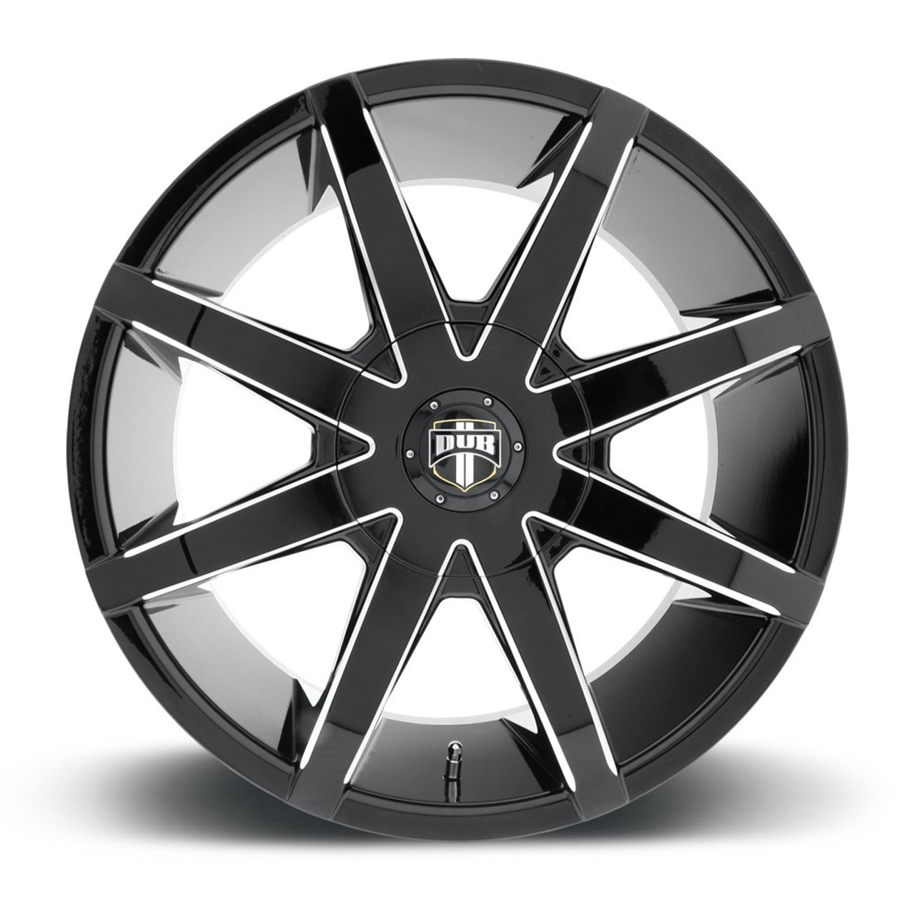 DUB 1PC S109 Push 20x8.5 5x4.5 5x5.0 Gloss Black Milled Wheel 20" 30mm Rim DUB 1PC S109 Push 20x8.5 5x4.5 5x5.0 Gloss Black Milled Wheel 20" 30mm Rim