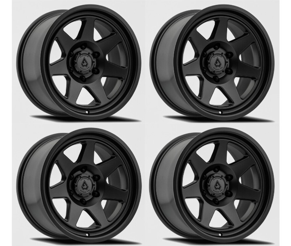 Set 4 17" Arena 17x8.5 6x135 0mm Ridge Satin Black Wheels For Ford Lincoln Rims