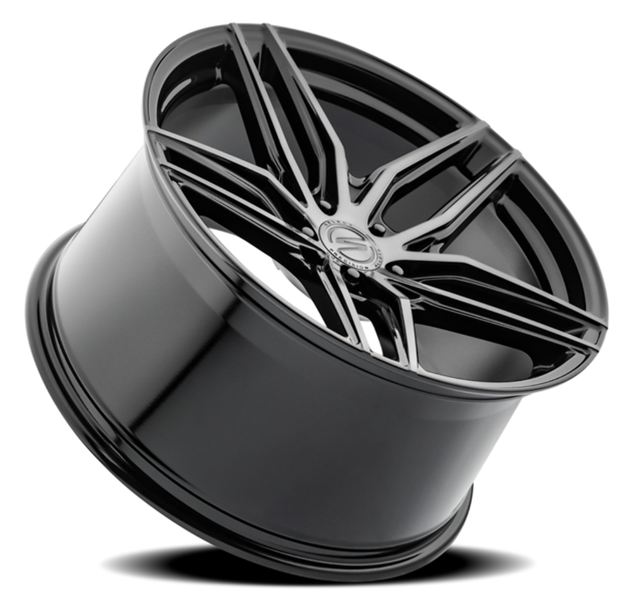 20" Select Shadow Glossy Black Brushed DDT Face 20x10.5 Wheel 5x112  38mm Rim