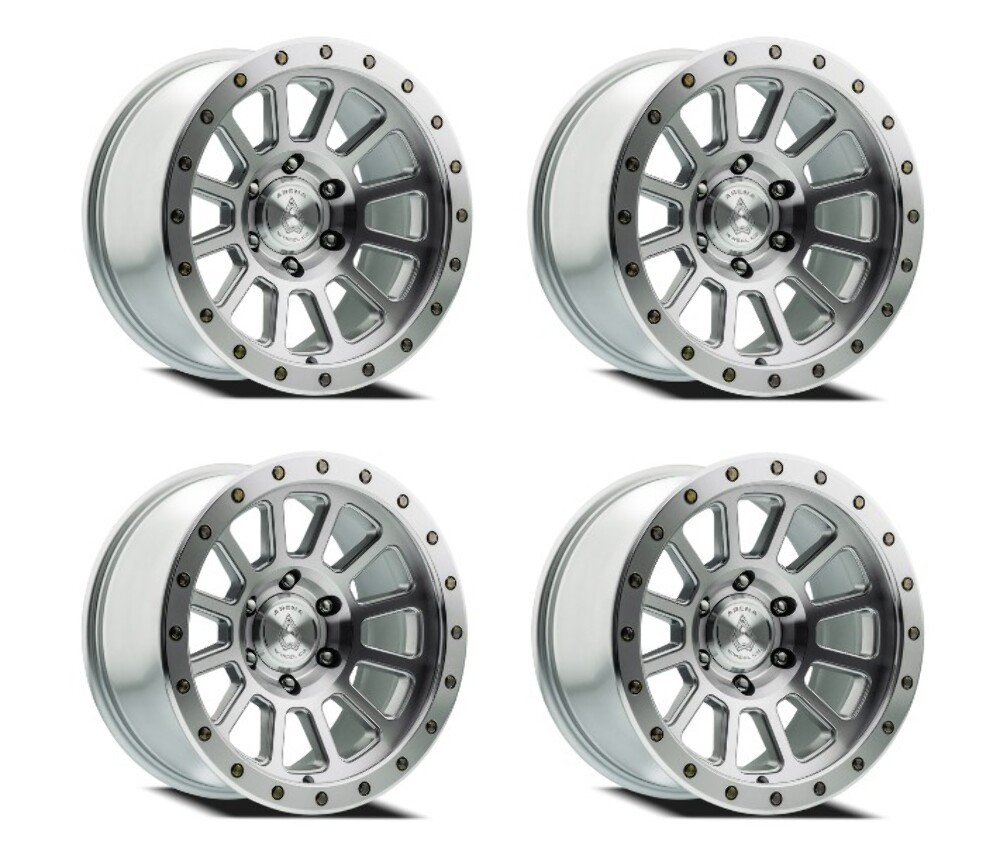 Set 4 20" Arena Ammo 20x9 5x5 0mm Gloss Silver Machined Wheels For Jeep Rims