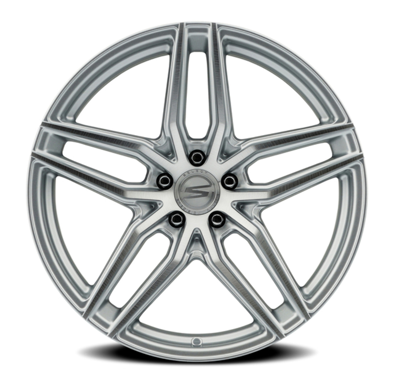 19" Select Shadow Gloss Silver Brushed 19x8.5 Wheel 5x112  35mm Rim
