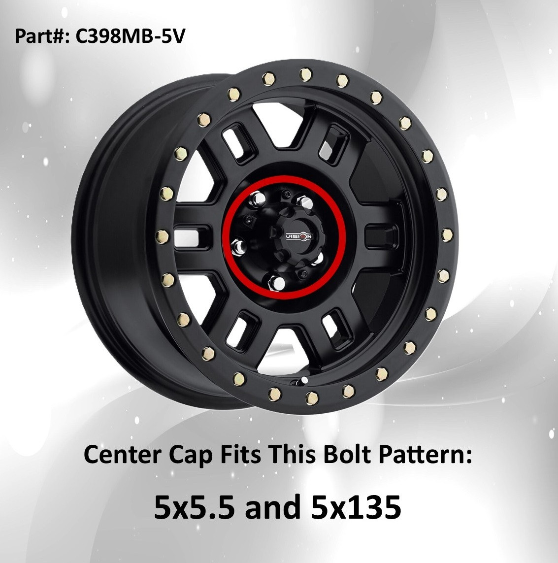 Vision 5 lug center cap