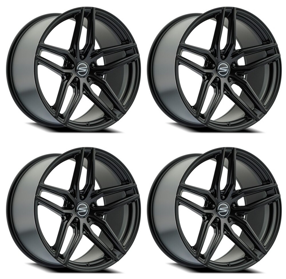 Set 4 18" Select Shadow Satin Black 18x8.5 Wheels 5x4.5 (5x114.3)  38mm Rims