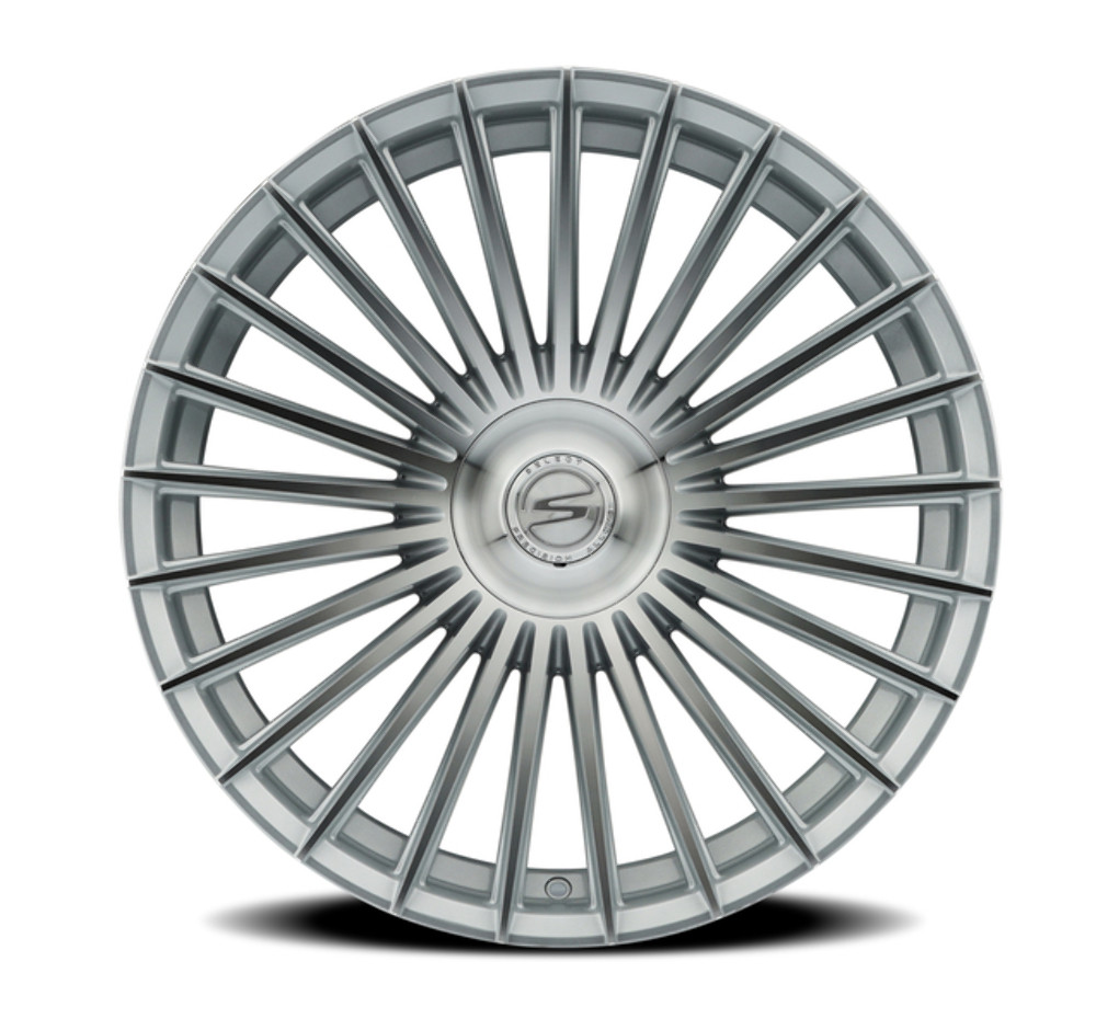 20" Select Bristol Gloss Silver Machined 20x9 Wheel 5x112  20mm Rim