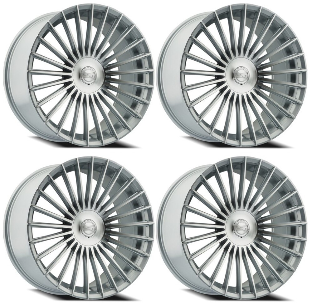Set 4 20" Select Bristol Gloss Silver Machined 20x9 Wheels 5x4.5  20mm Rims