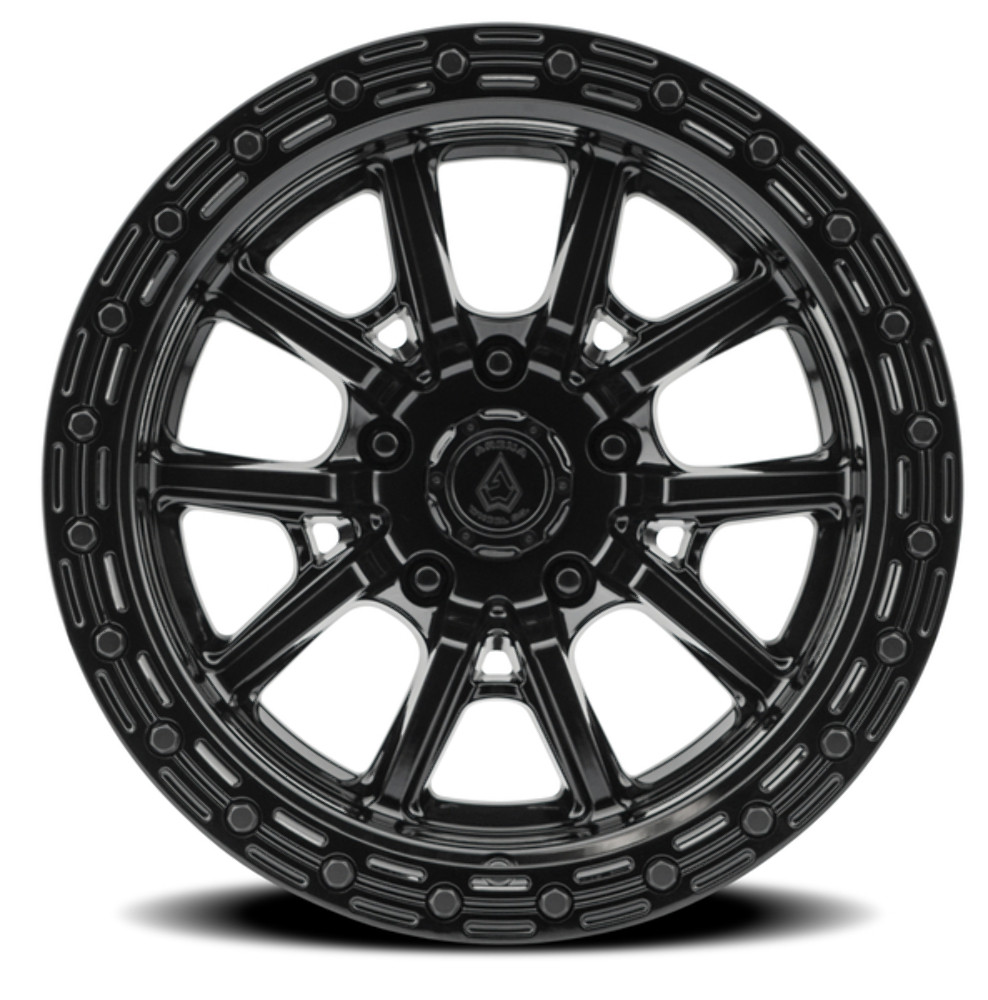 Set 4 17" Arena Trek17x9 5x5 -12mm Glossy Black Wheels Lifted For Jeep Rims