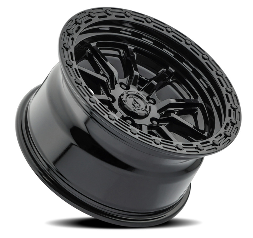 Set 4 17" Arena Trek 17x9 5x5 1mm Glossy Black Wheels For Jeep Truck Rims