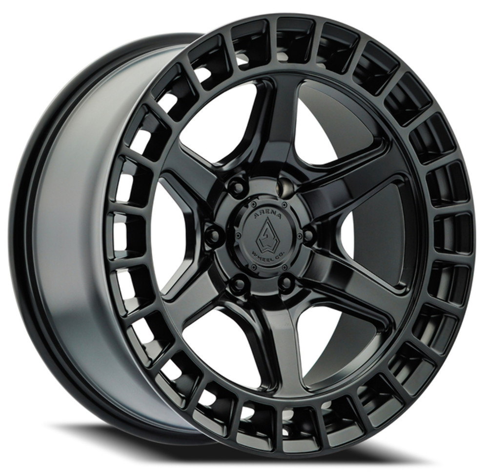 17" Arena Torque 17x9 6x5.5 1mm Satin Black Wheel For Chevy GMC Ram Cadillac Rim
