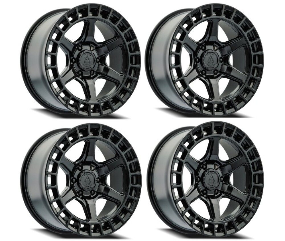 Set 4 17" Arena Torque 17x9 6x135 -12mm Satin Black Lifted For Ford Lincoln Rims