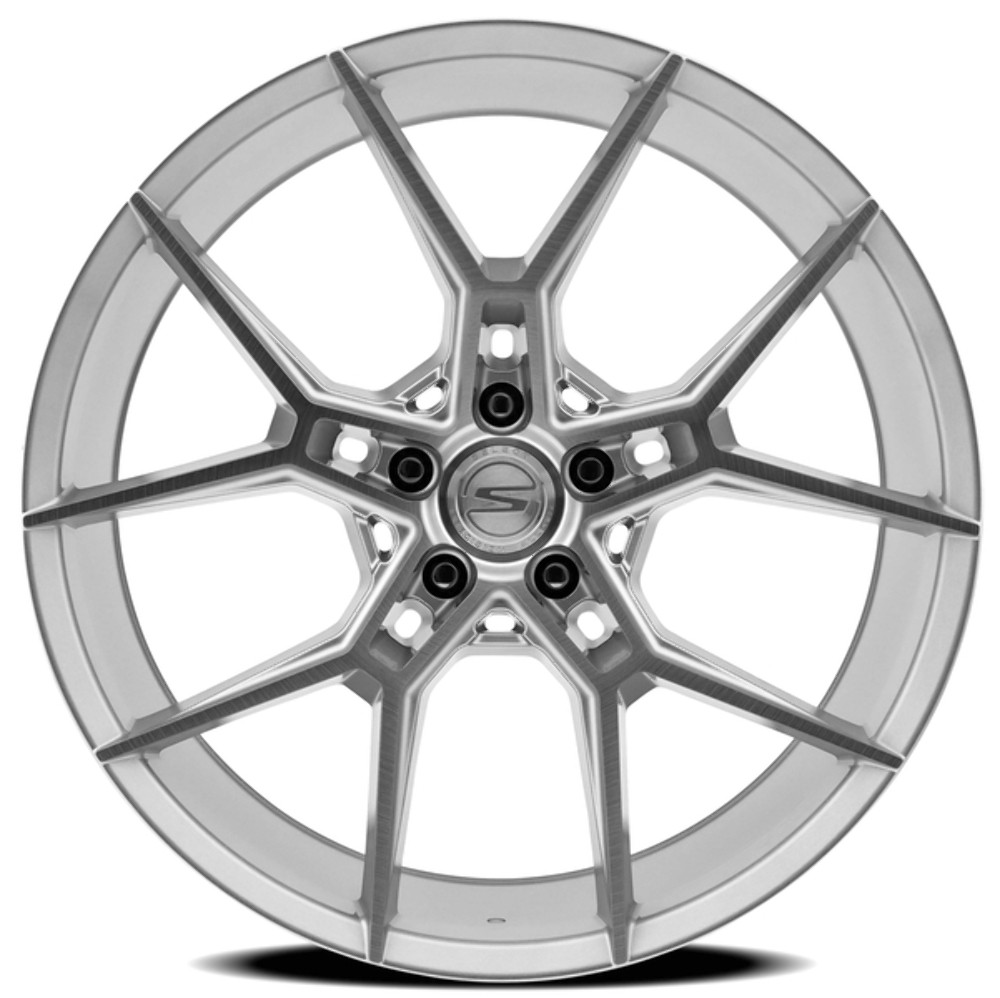 Set 4 22" Select Alpine Gloss Silver Brushed 22x10.5 Wheels 5x120  20mm Rims
