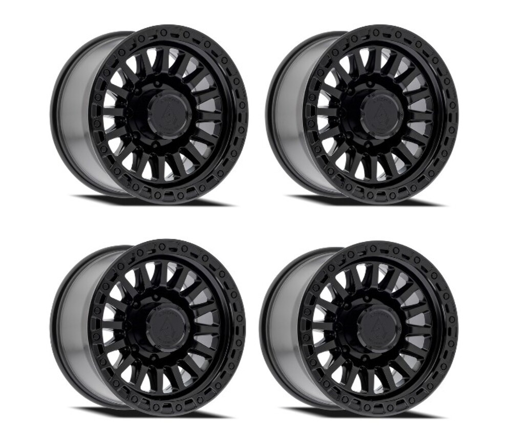 Set 4 17" Arena Trophy 17x9 8x6.5 0mm Satin Black Wheels For Chevy GMC Ram Ford