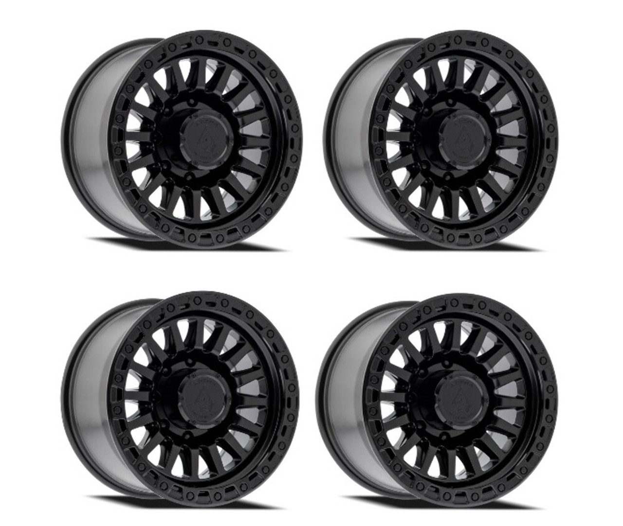 Set 4 17" Arena Trophy 17x9 8x180 0mm Satin Black Wheels For Chevy GMC Rims