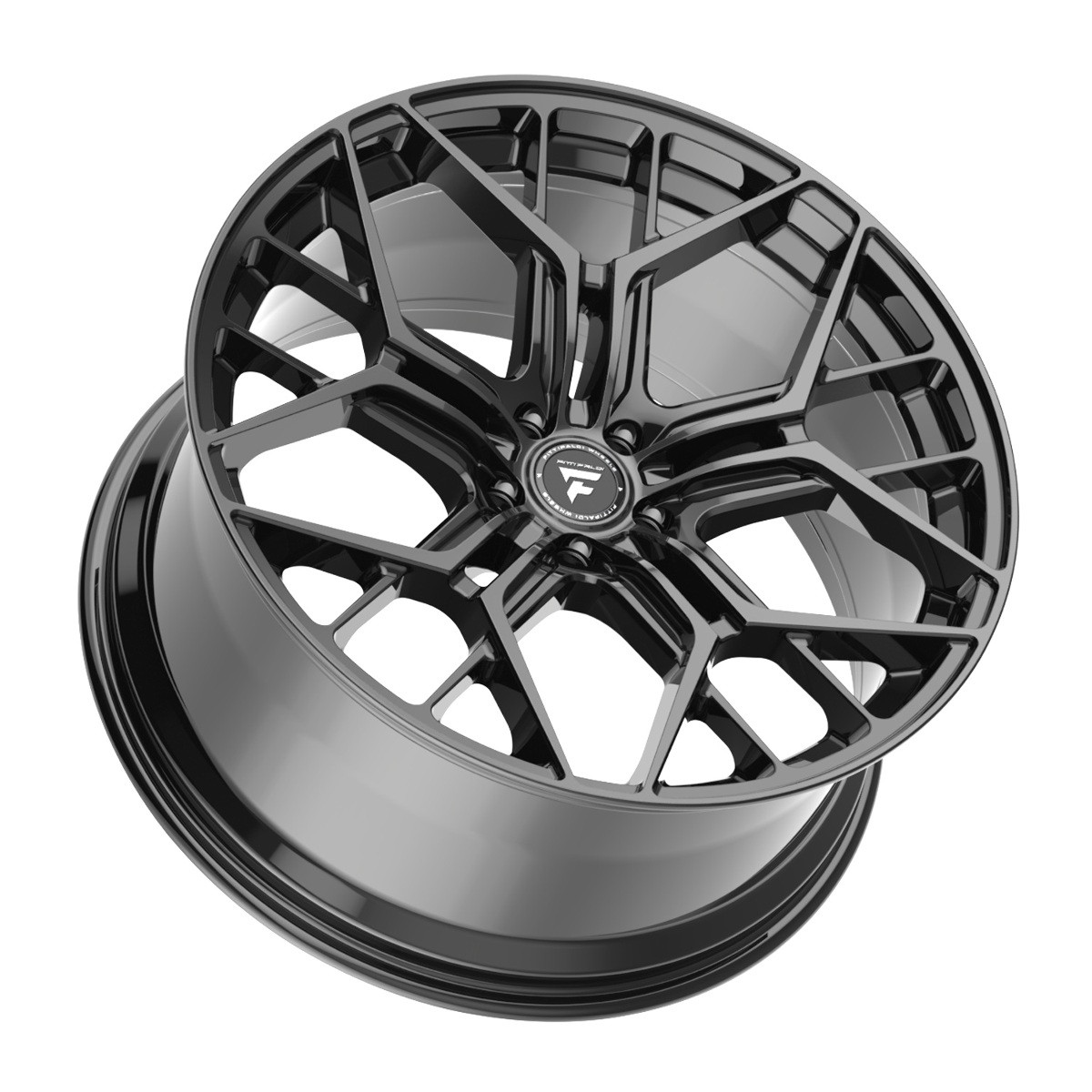 Set 4 22" Fittipaldi Street FS371B 22x10.5 5x112 42mm Wheels Gloss Black Rims