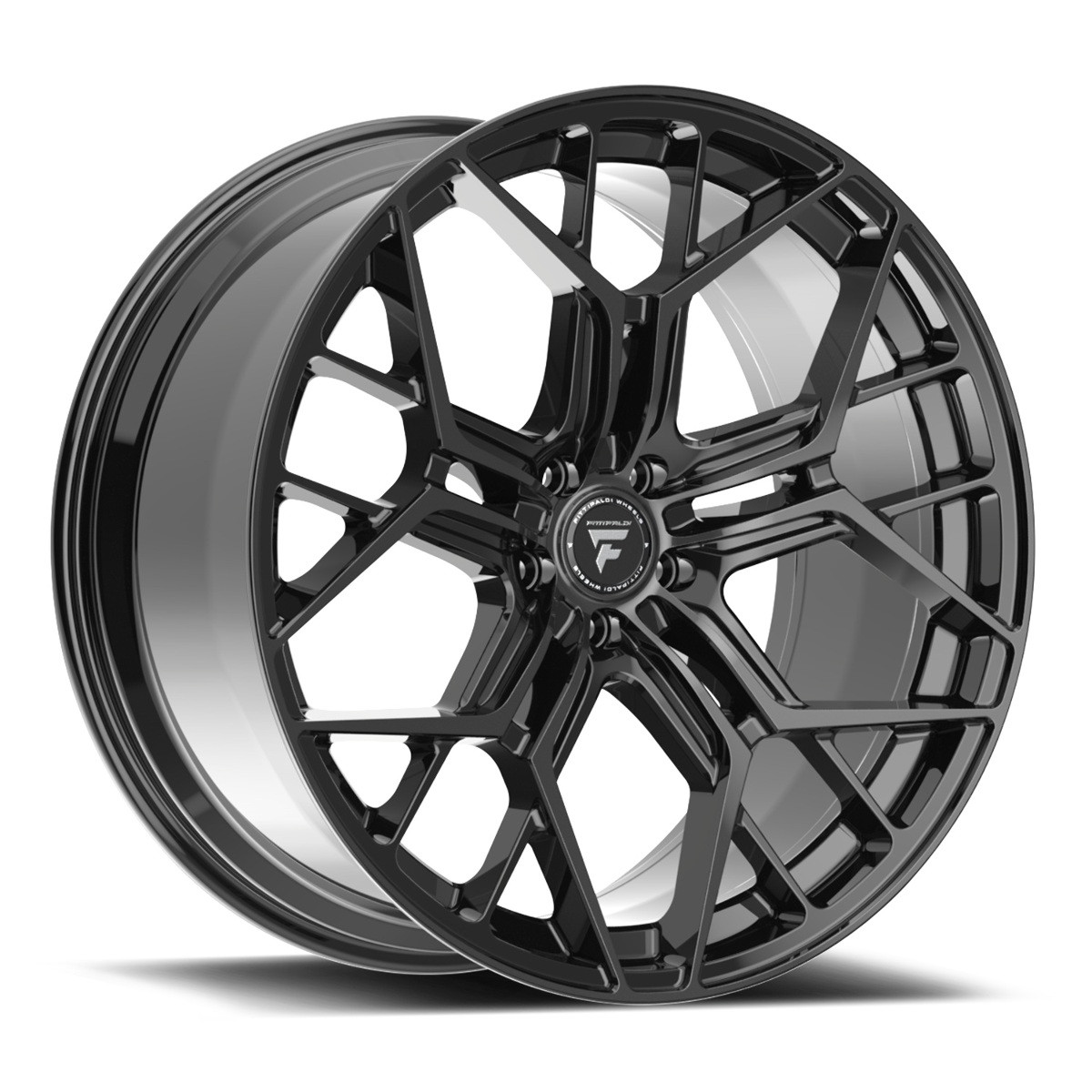 Set 4 22" Fittipaldi Street FS371B 22x10.5 5x112 25mm Wheels Gloss Black Rims