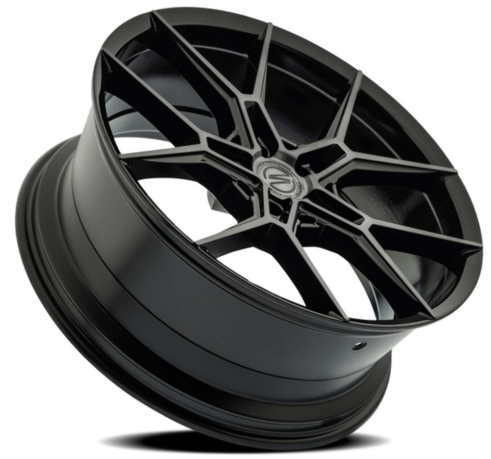 22" Select Alpine Glossy Black Brushed DDT Face 22x10.5 Wheel 5x112 30mm Rim