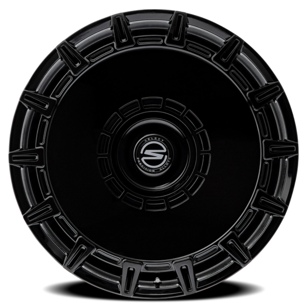 24" Select Apollo Glossy Black 24x10 Wheel 5x112 5x120 25mm Rim