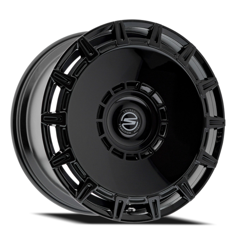 Set 4 24" Select Apollo Glossy Black 24x10 Wheels 5x112 5x120 25mm Rims