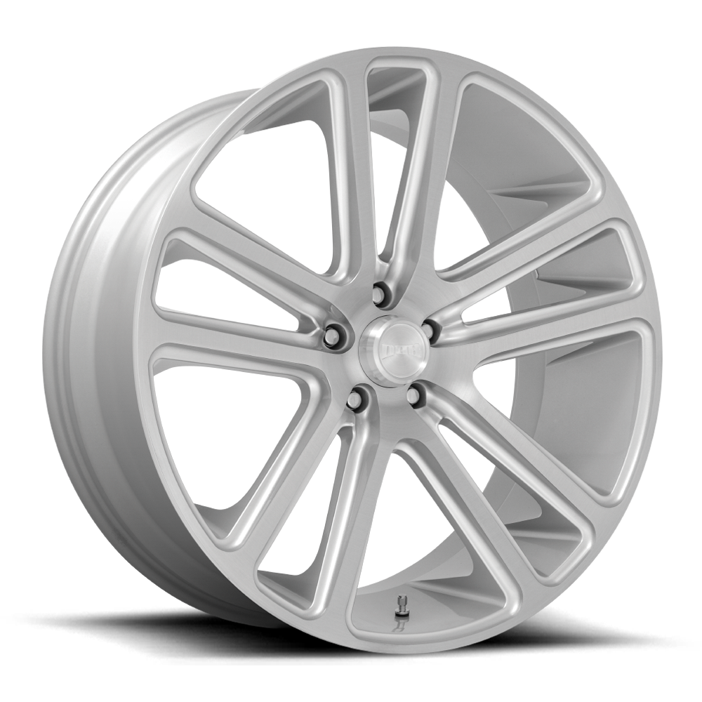 DUB 1PC S257 Flex 22x9.5 6x5.5 Gloss Silver Brushed Face Wheel 22" 25mm Rim