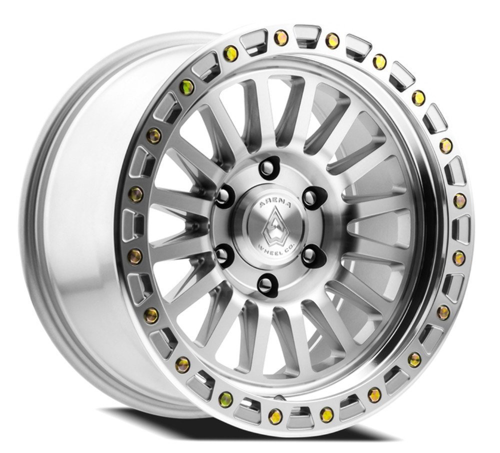 17" Arena Trophy 17x8.5 6x5.5 25mm Gloss Silver Machined Wheel Truck SUV Rim