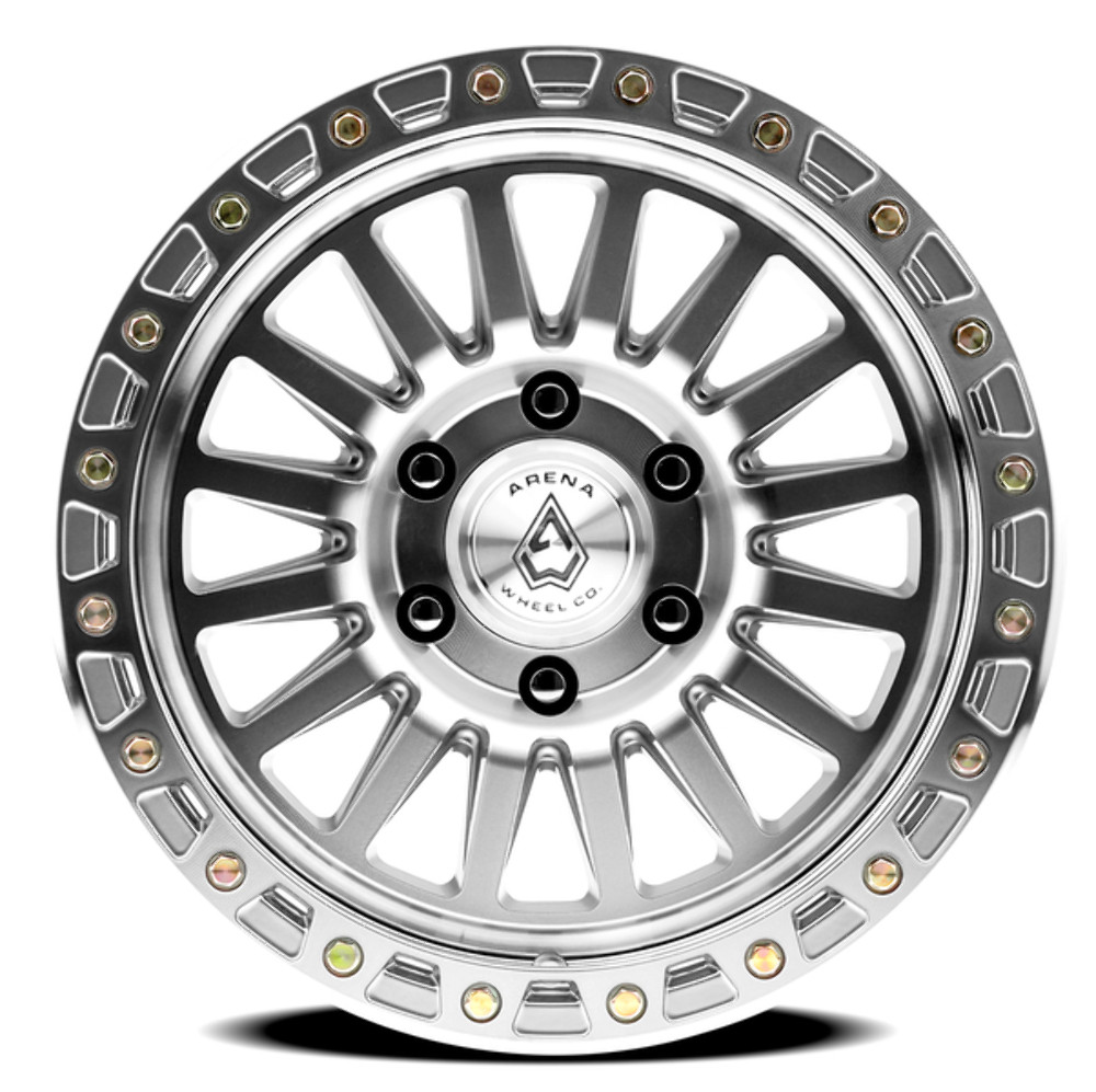 17" Arena Trophy 17x8.5 6x5.5 25mm Gloss Silver Machined Wheel Truck SUV Rim