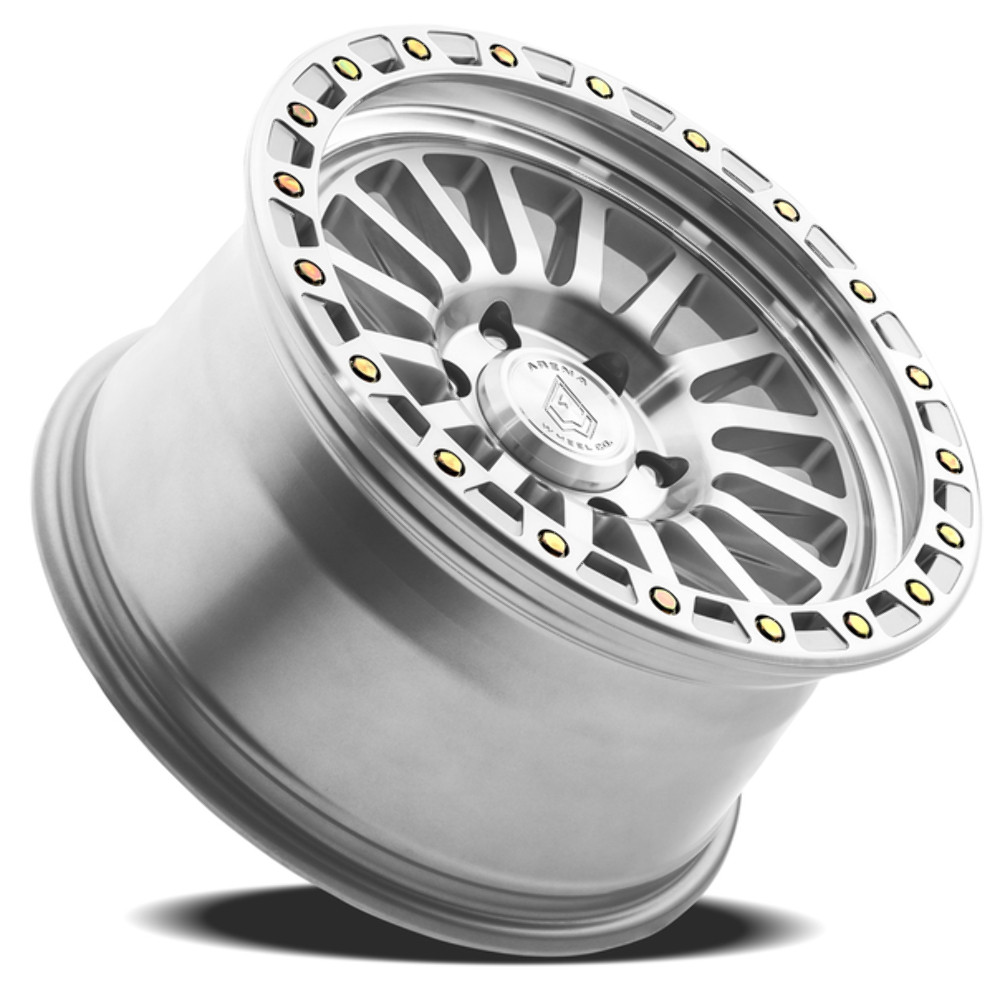 Set 4 17" Arena Trophy 17x8.5 6x5.5 25mm Gloss Silver Machined Wheels Truck Rims