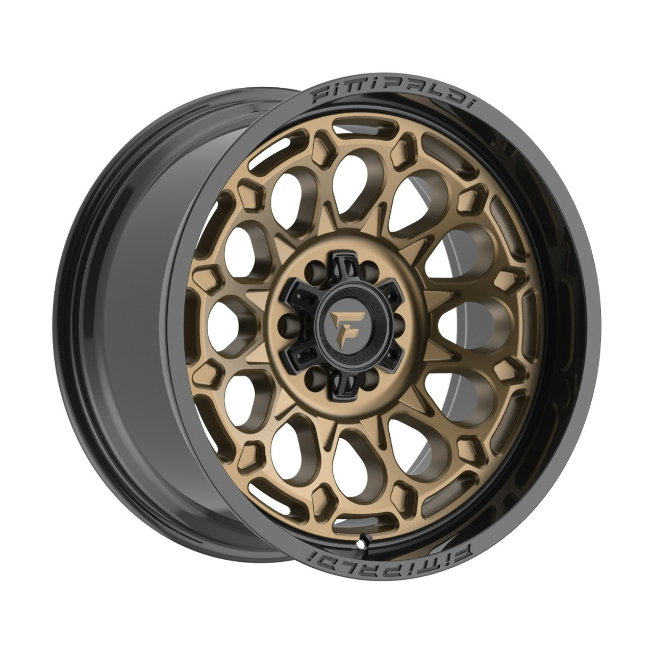 20" Fittipaldi Off Road FA22 20x10 8x180 -19mm Gloss Bronze Gloss Black Lip Rim