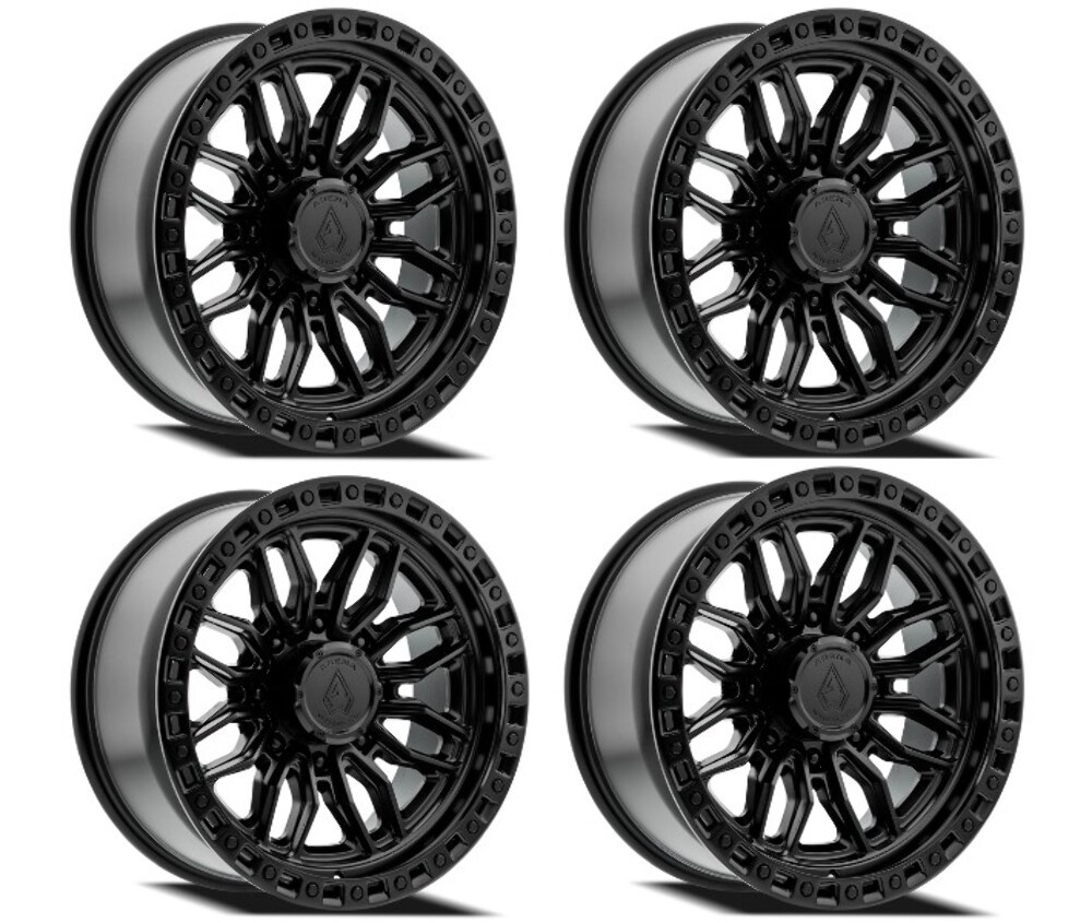 Set 4 20" Arena Hustle 20x9 8x170 20mm Satin Black Center Glossy Black Lip  Rims