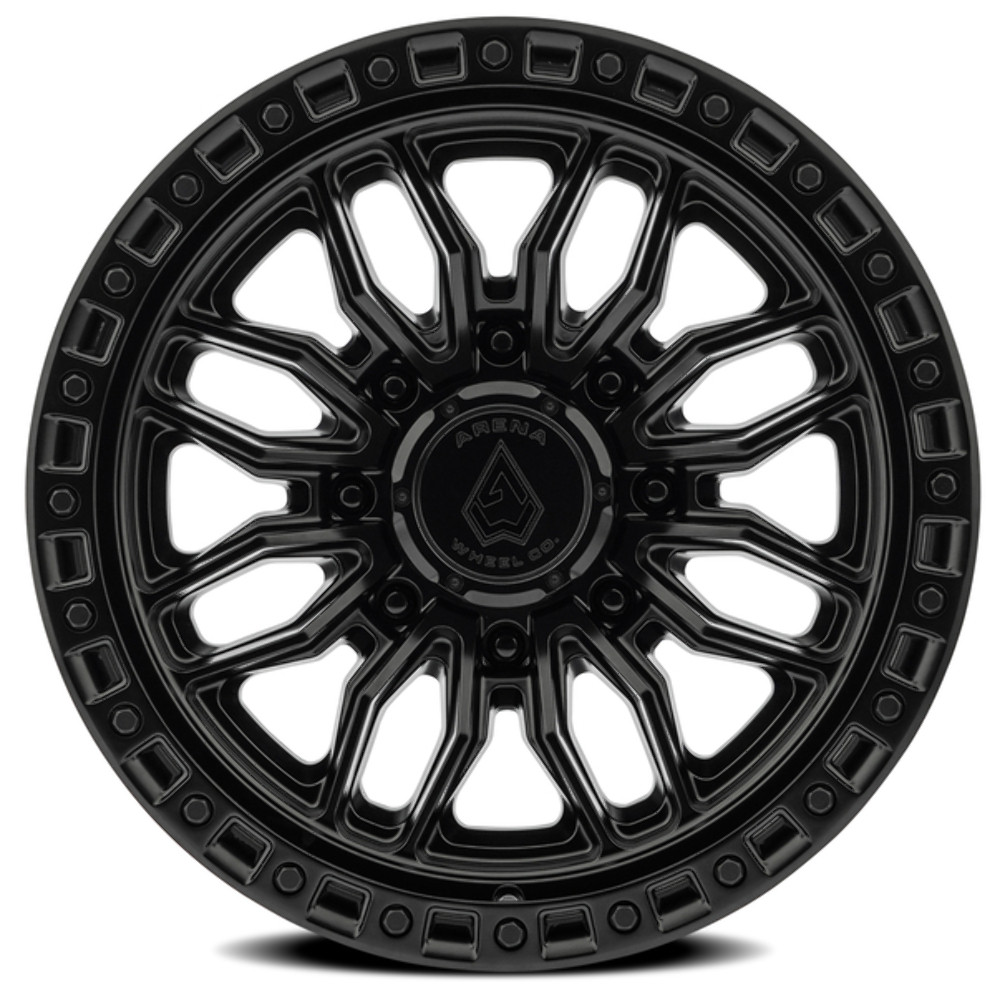20" Arena Hustle 20x10 8x180 -18mm Wheel Satin Black Center Glossy Black Lip Rim