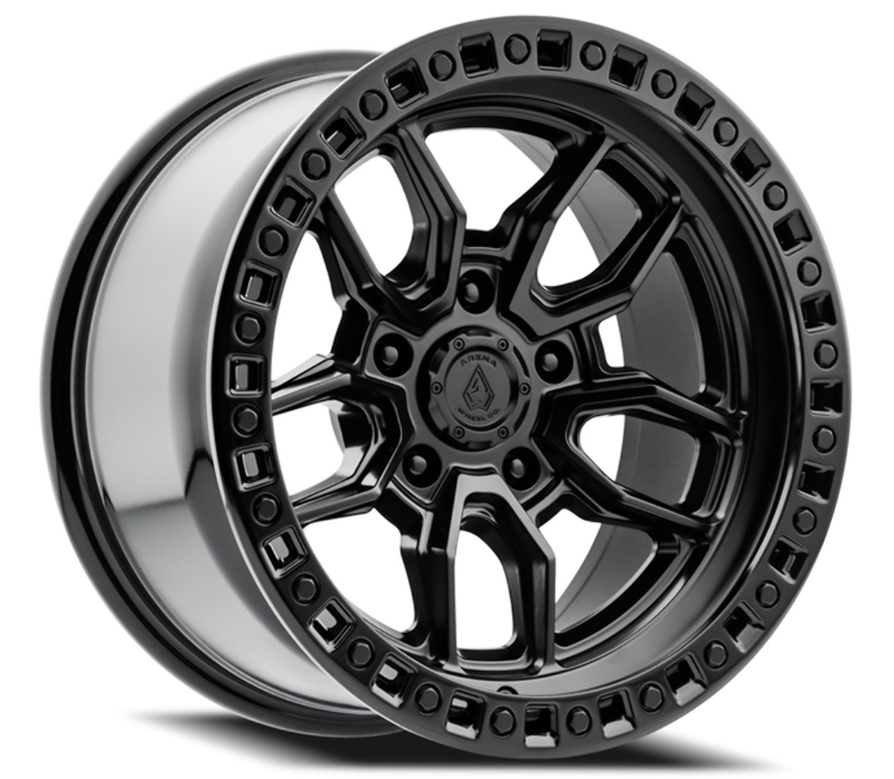 17" Arena Hustle 17x9 5x5 0mm Wheel Satin Black Center Glossy Black Lip Rim