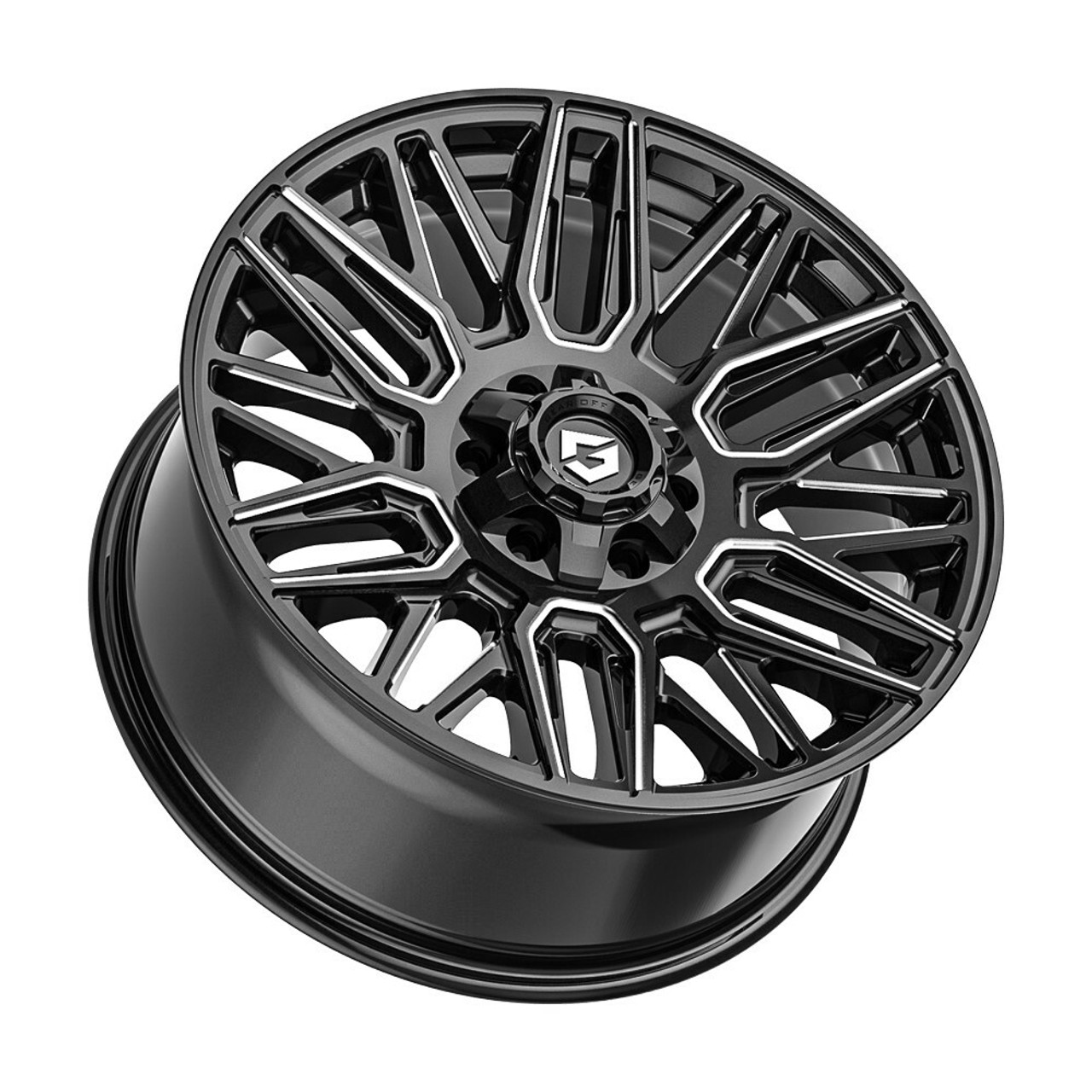 Set 4 22" Gear Off Road Edge 770BM 22x10 8x6.5 -19mm Gloss Black Milled Wheels Set 4 22" Gear Off Road Edge 770BM 22x10 8x6.5 -19mm Gloss Black Milled Wheels