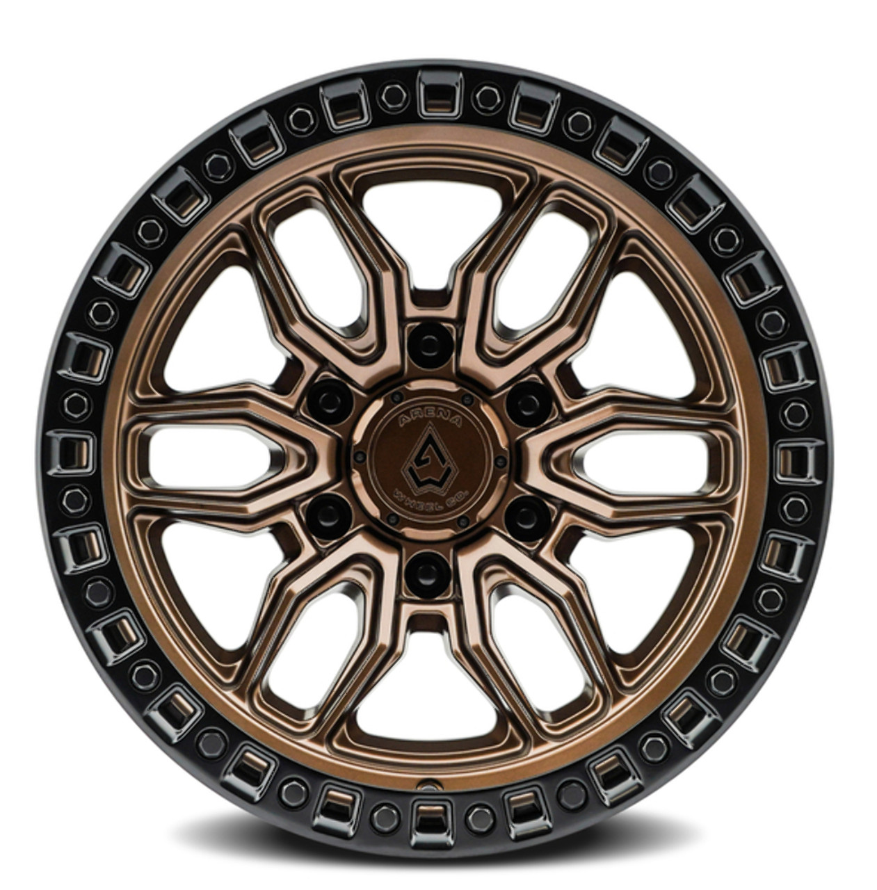 17" Arena Hustle 17x9 6x5.5 -12mm Wheel Smoked Bronze Center Satin Black Lip Rim