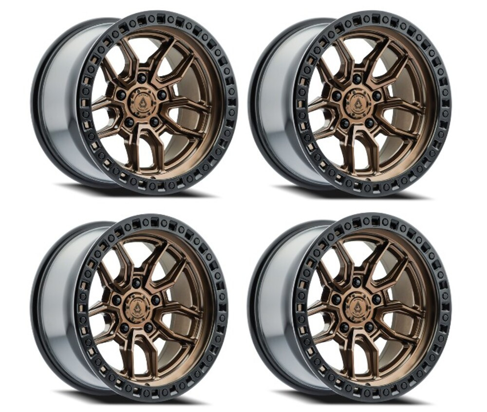 Set 4 17" Arena Hustle 17x9 5x5 -12mm Smoked Bronze Center Satin Black Lip Rims