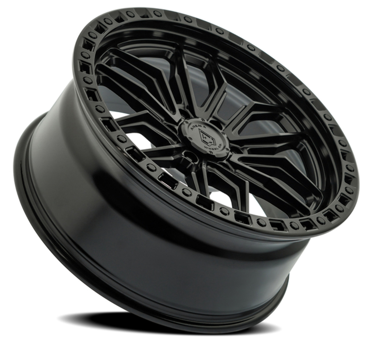22" Arena Hustle 22x9.5 6x5.5 20mm Wheel Satin Black Center Glossy Black Lip Rim