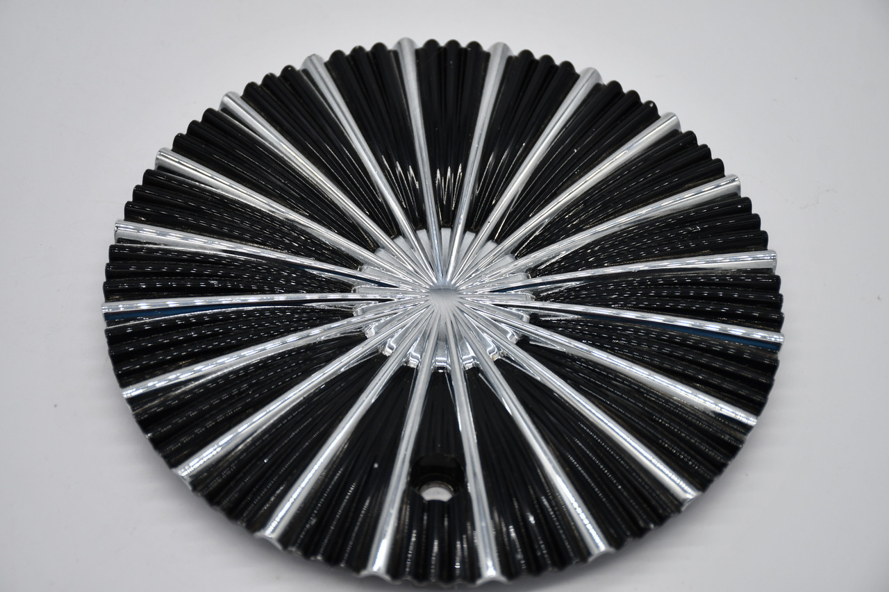 Rev Chrome Gloss Black Wheel Center Cap Hub Cap C10825 7.25"