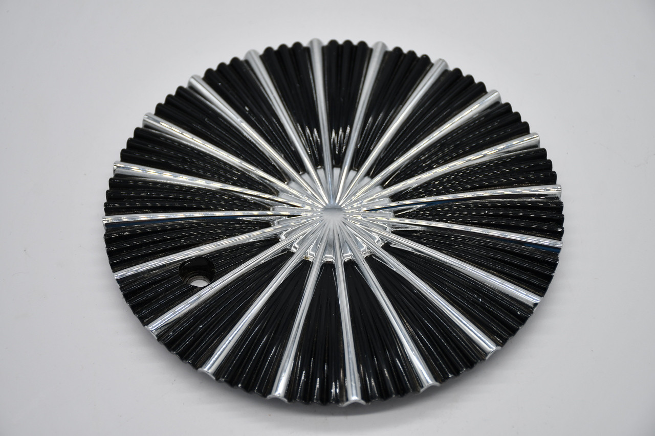 Rev Chrome Gloss Black Wheel Center Cap Hub Cap C10825 7.25"