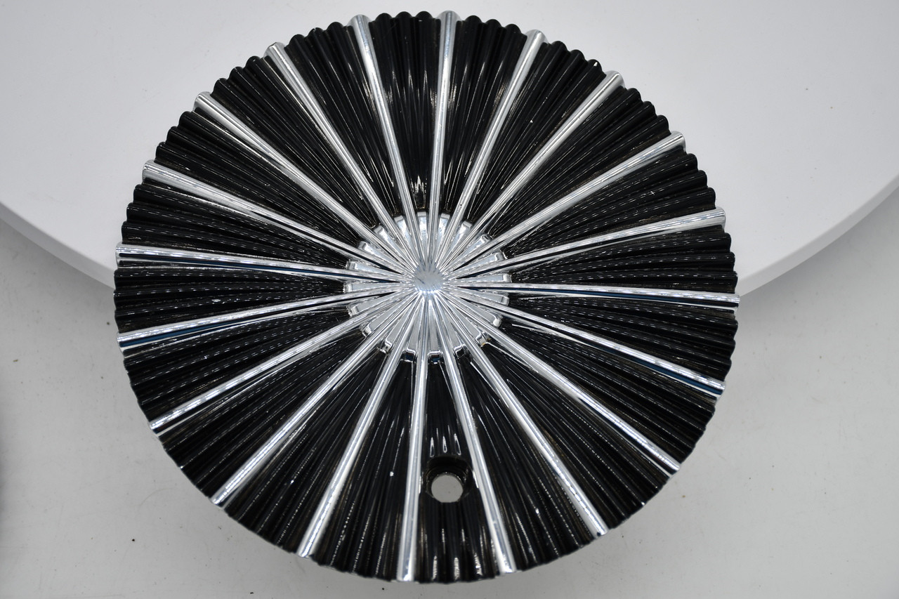 Rev Chrome Gloss Black Wheel Center Cap Hub Cap C10825 7.25"
