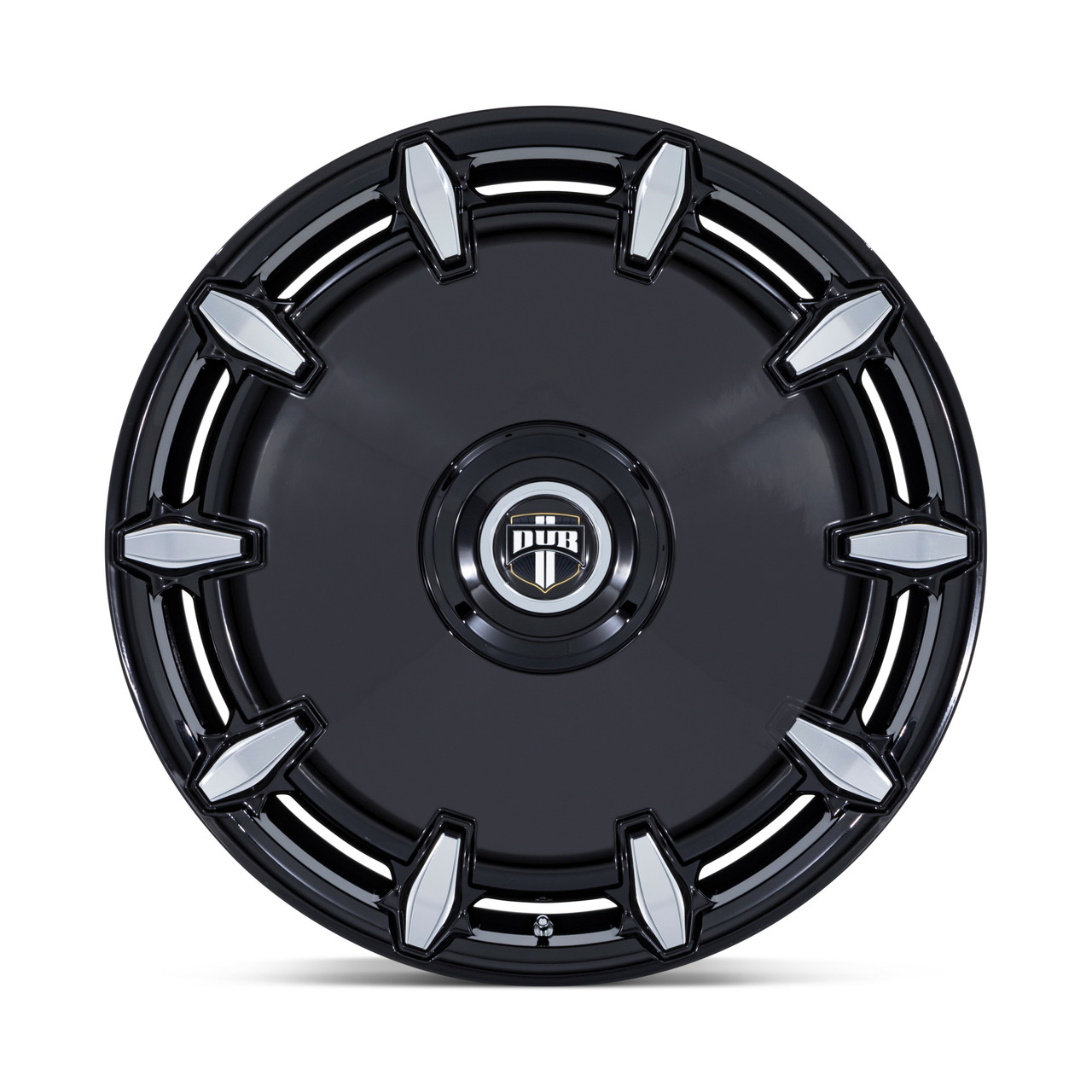 24" DUB DC7271 Cheef 24x10 6x135 6x5.5 30mm Gloss Black Milled Wheel Truck Rim