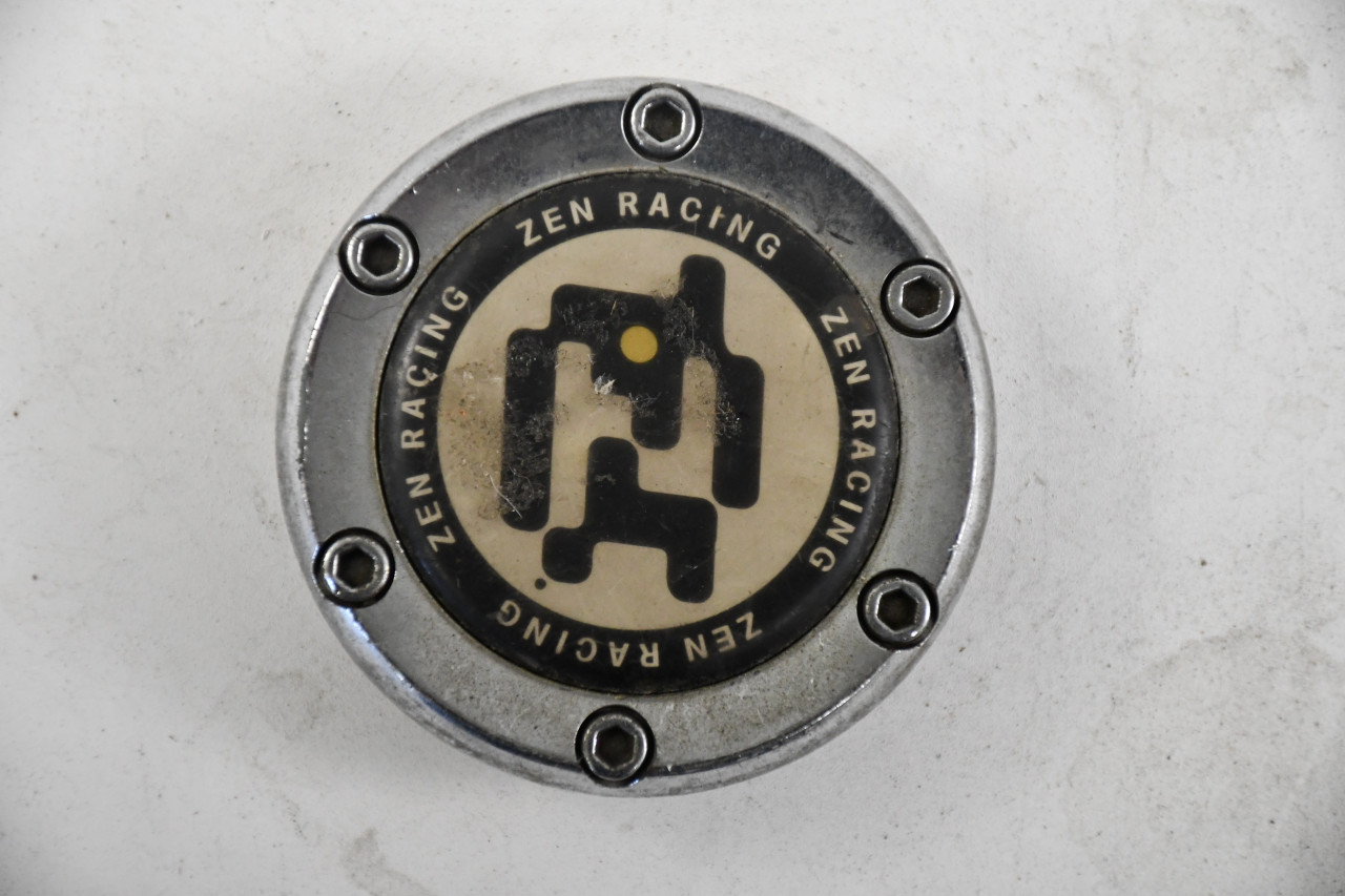 Zen Racing Chrome/Black Center Cap Hub Cap C008 2.445"