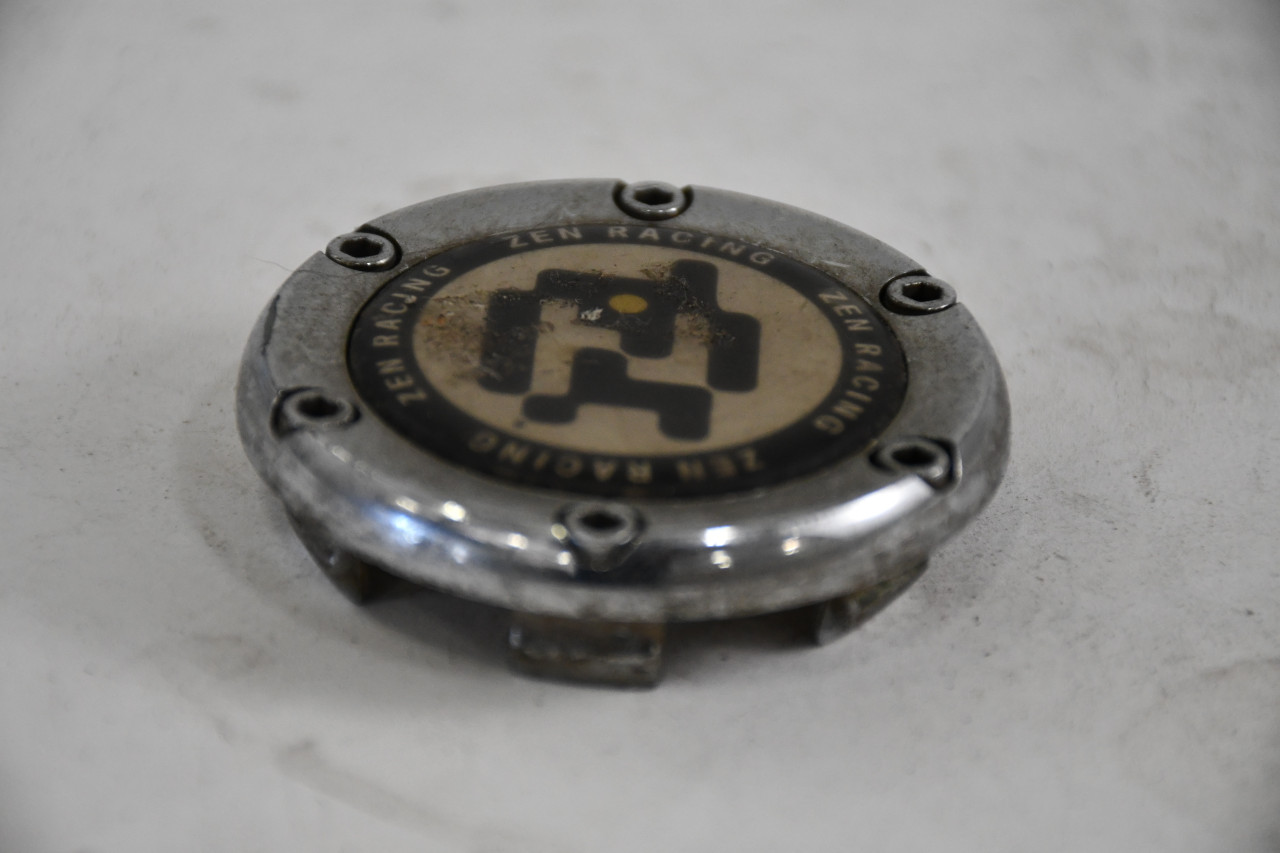 Zen Racing Chrome/Black Center Cap Hub Cap C008 2.445"