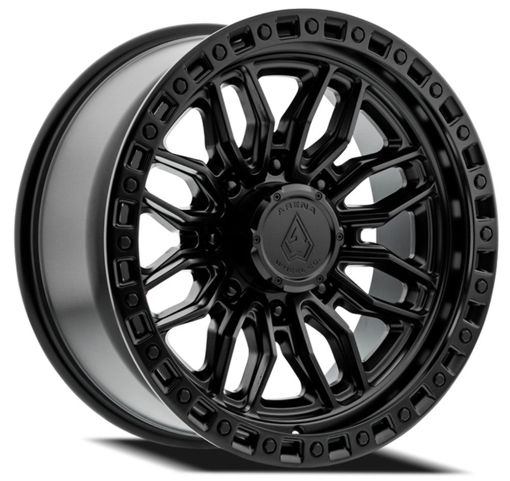 22" Arena Hustle 22x10 8x180 -18mm Wheel Satin Black Center Glossy Black Lip Rim
