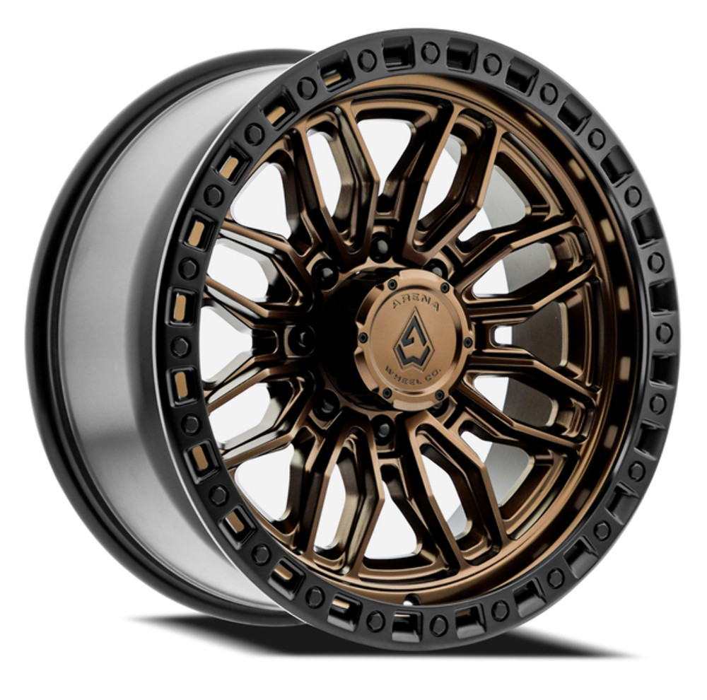 22" Arena Hustle 22x10 8x170 -18mm Smoked Bronze Center Satin Black Lip Wheel