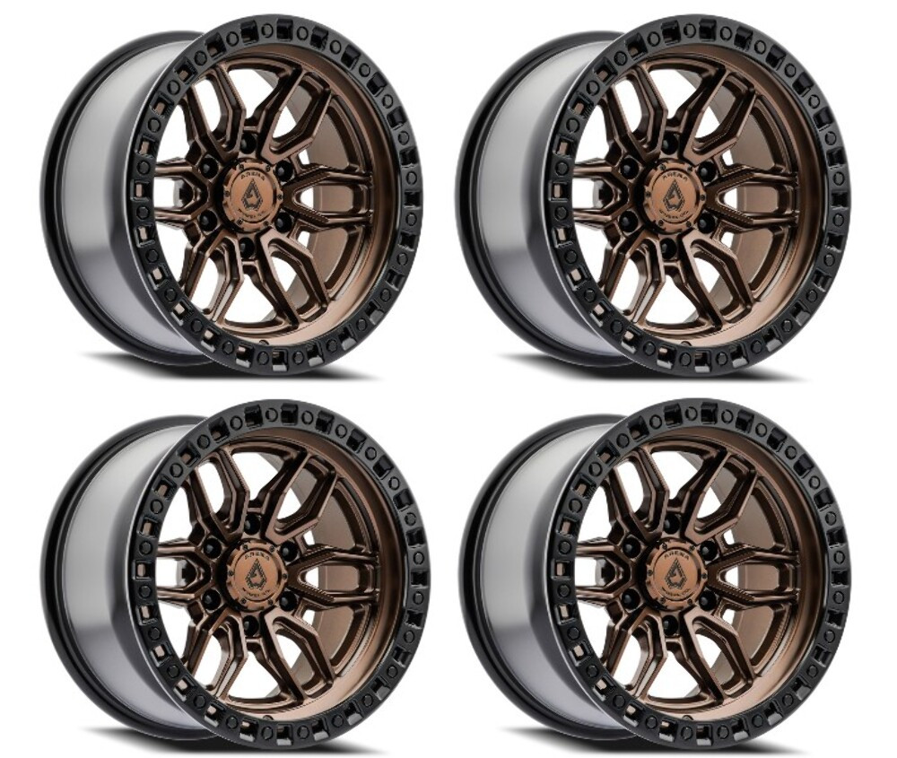 Set 4 20" Arena Hustle 20x9 6x5.5 20mm Smoked Bronze Center Satin Black Lip Rims