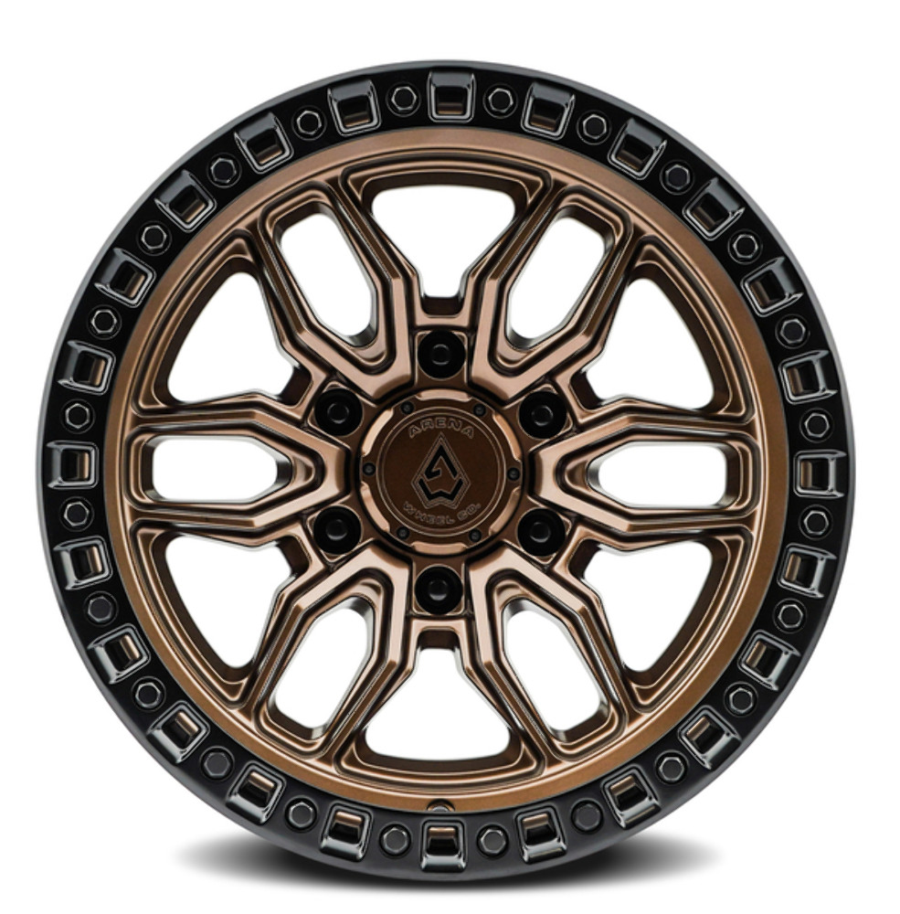 20" Arena Hustle 20x9 6x135 0mm Wheel Smoked Bronze Center Satin Black Lip Rim