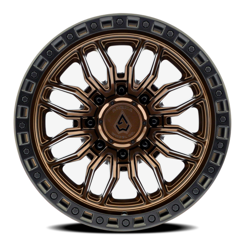 Set 4 20" Arena Hustle 20x10 8x180 -18mm Smoked Bronze Center Satin Black Lip