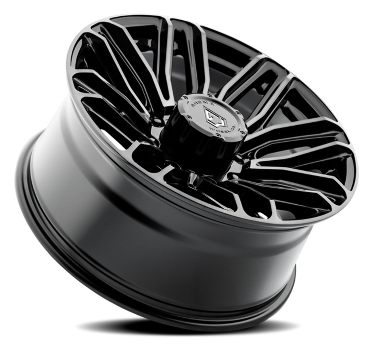 Set 4 20" Arena 20x9 8x170 0mm Supreme Glossy Black Brushed DDT Face Clear Rims