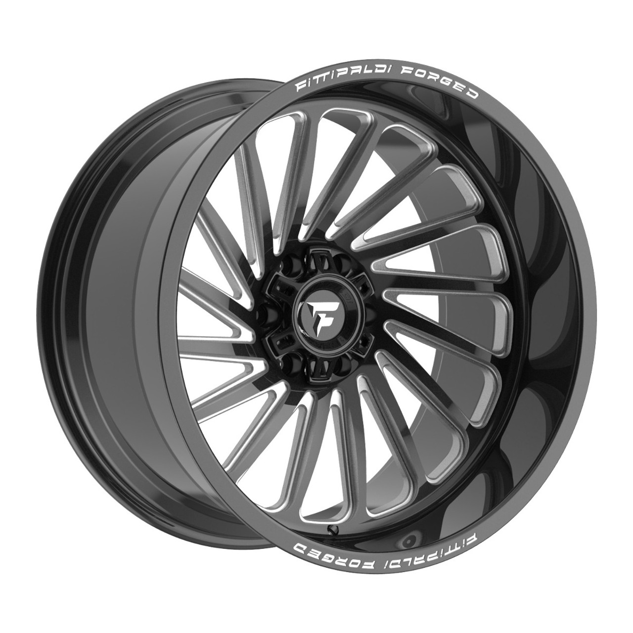 Set 4 22" Fittipaldi Off Road FTF503BM 22x12 8x6.5 -44mm Gloss Black Milled Rims