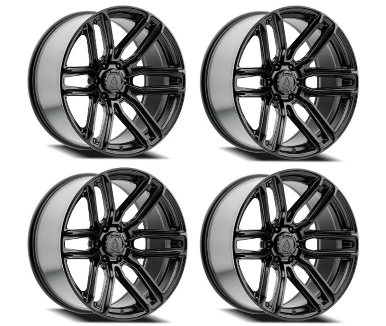 Set 4 22" Arena Supreme 22x9.5 6x135 20mm Satin Black Wheels For Ford Lincoln