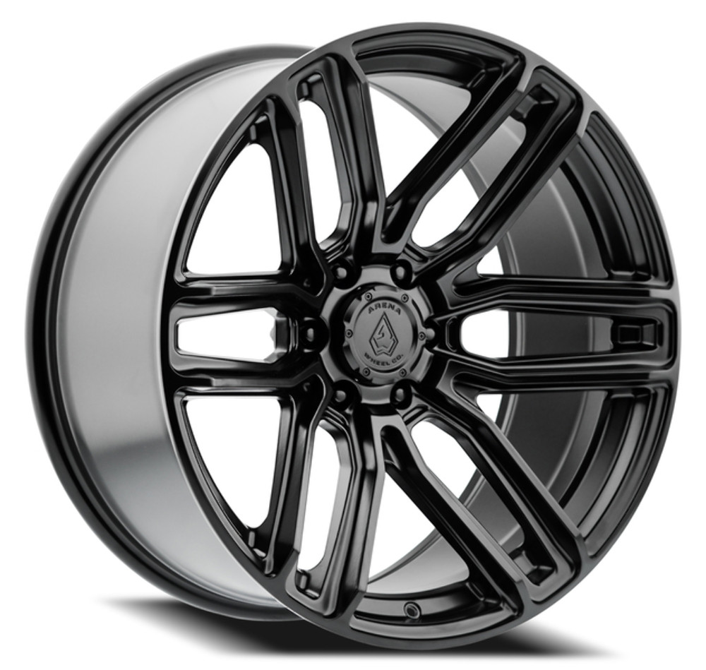 Set 4 22" Arena Supreme 22x9.5 6x5.5 20mm Satin Black Wheels Truck SUV Rims