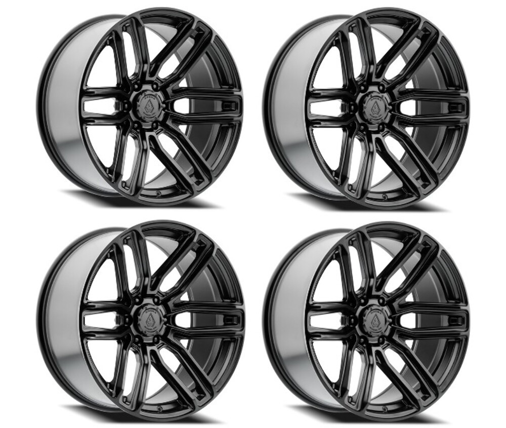 Set 4 22" Arena Supreme 22x10 6x5.5 -18mm Satin Black Wheels Lifted Truck Rims