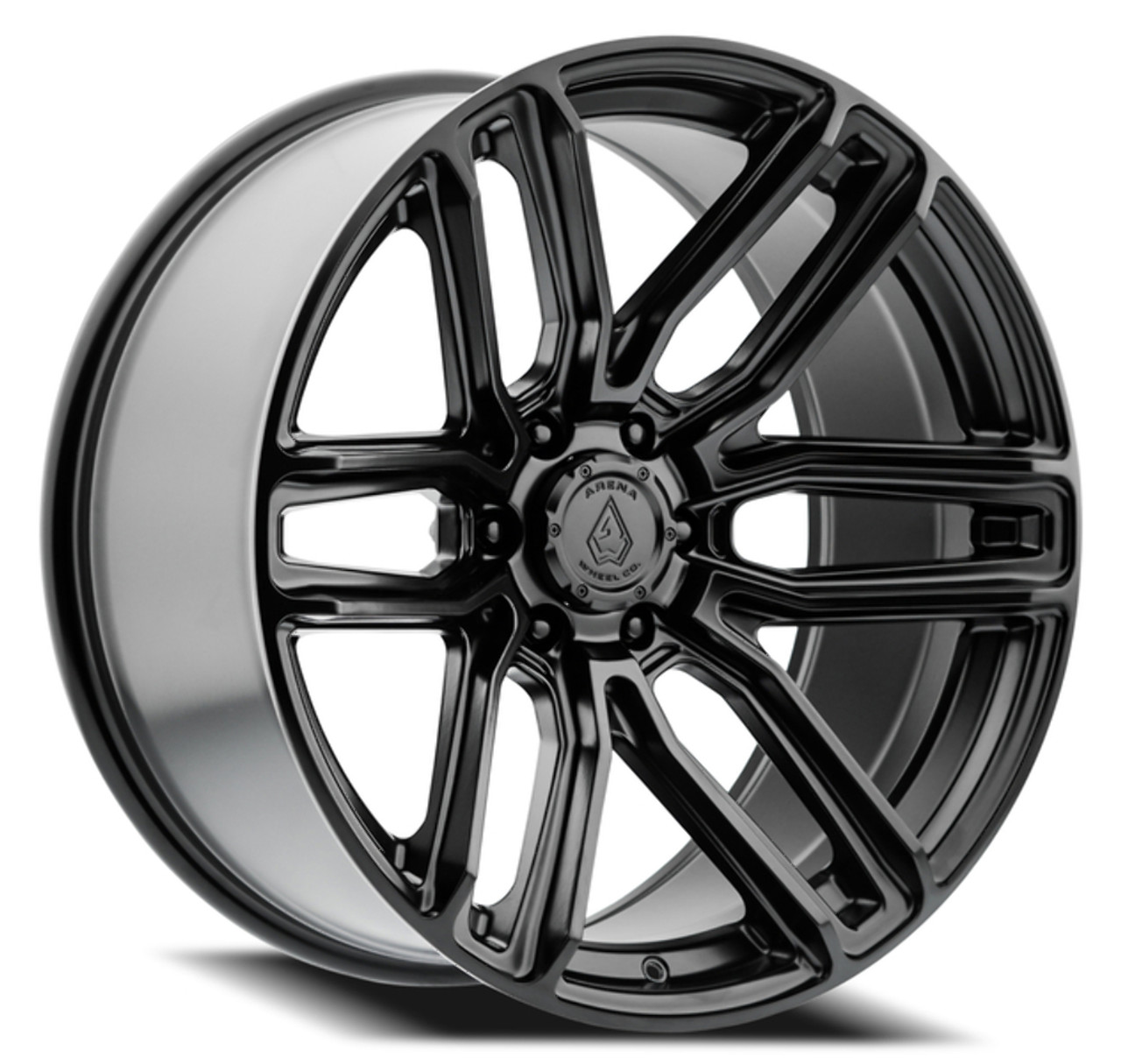 Set 4 22" Arena Supreme 22x10 6x5.5 -18mm Satin Black Wheels Lifted Truck Rims